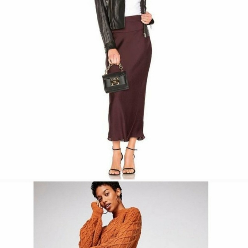 Free People Purple Bias Skirt